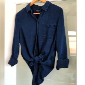 Soft denim oversized boyfriend shirt